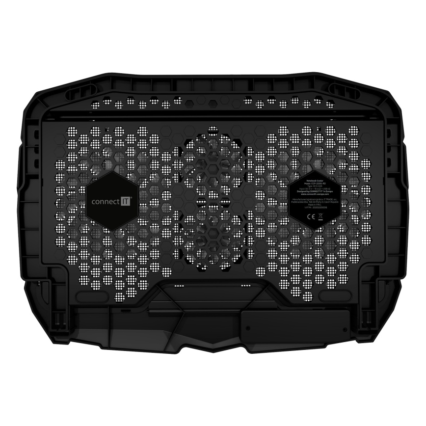 CONNECT IT CCP-2200-RD - Kylplatta för laptop 4x fläkt 2xUSB svart/röd