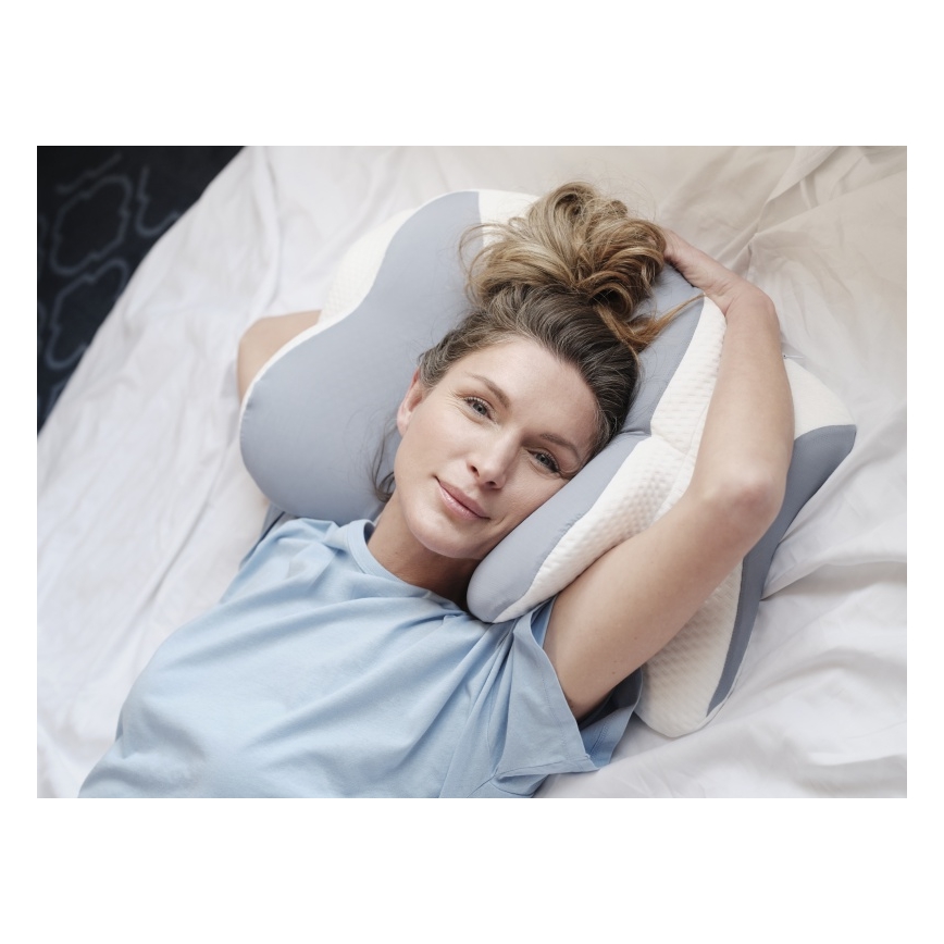 CONNECT IT CFH-6032-WH - Anatomisk kudde Gemini vit/grå