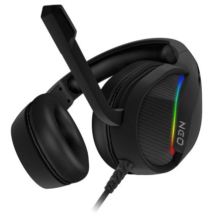 CONNECT IT CHP-3595-BK - LED RGB Gaming hörlurar med sladd Med en mikrofon svart