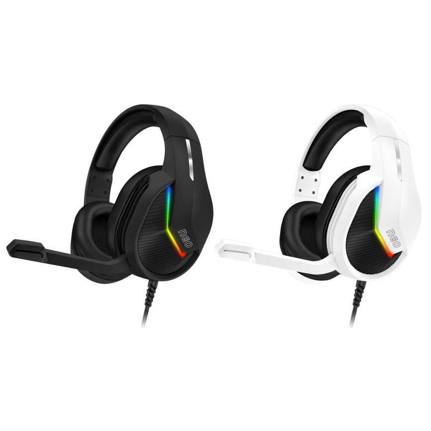 CONNECT IT CHP-3595-BK - LED RGB Gaming hörlurar med sladd Med en mikrofon svart