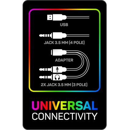 CONNECT IT CHP-3595-BK - LED RGB Gaming hörlurar med sladd Med en mikrofon svart