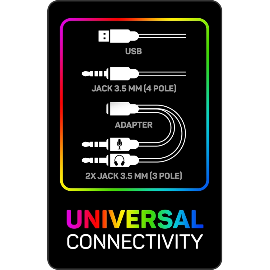 CONNECT IT CHP-3595-BK - LED RGB Gaming hörlurar med sladd Med en mikrofon svart