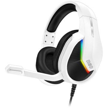 CONNECT IT CHP-3595-WH - LED RGB Gaming hörlurar med sladd Med en mikrofon vit/svart