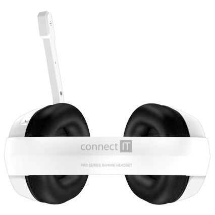 CONNECT IT CHP-3595-WH - LED RGB Gaming hörlurar med sladd Med en mikrofon vit/svart
