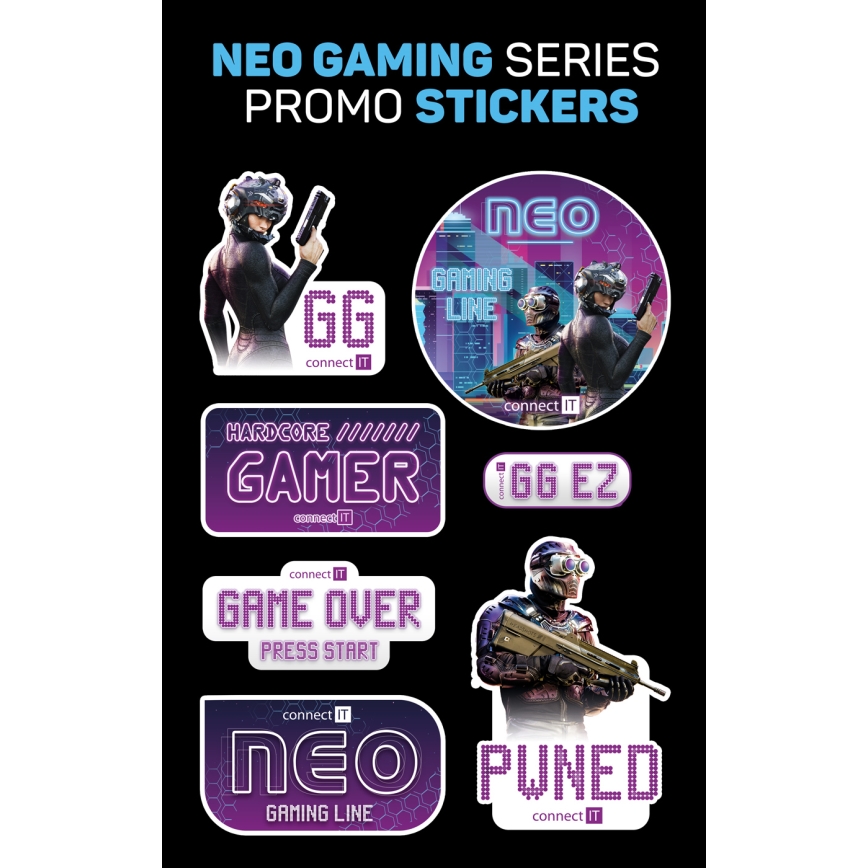 CONNECT IT CHP-3595-WH - LED RGB Gaming hörlurar med sladd Med en mikrofon vit/svart