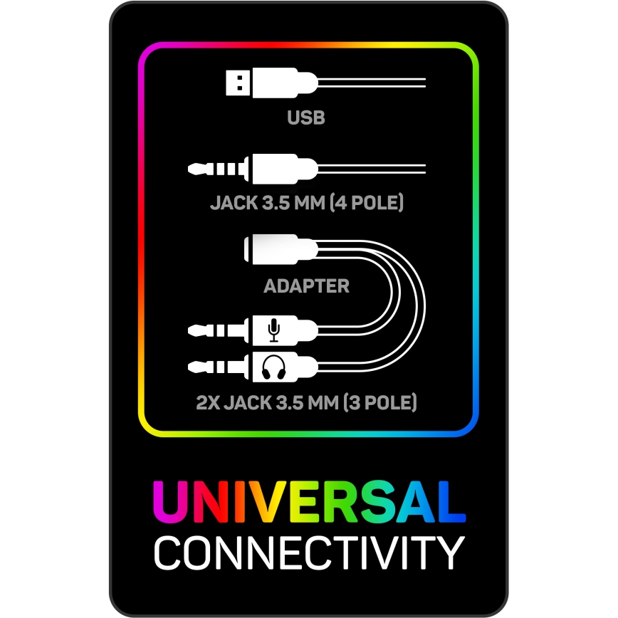 CONNECT IT CHP-5500-BL - LED Gaming hörlurar med sladd Med en mikrofon svart/blå