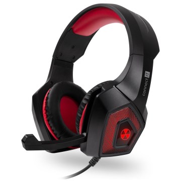 CONNECT IT CHP-5500-RD - LED Gaming hörlurar med sladd Med en mikrofon svart/röd