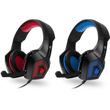 CONNECT IT CHP-5500-RD - LED Gaming hörlurar med sladd Med en mikrofon svart/röd