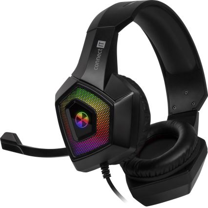 CONNECT IT CHP-5600-BK - LED RGB Gaming hörlurar med sladd Med en mikrofon svart