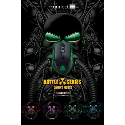 CONNECT IT CI-1128 - LED gaming mus med sladd 1000/1200/1600/3200 DPI svart