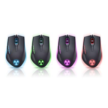 CONNECT IT CI-1128 - LED gaming mus med sladd 1000/1200/1600/3200 DPI svart