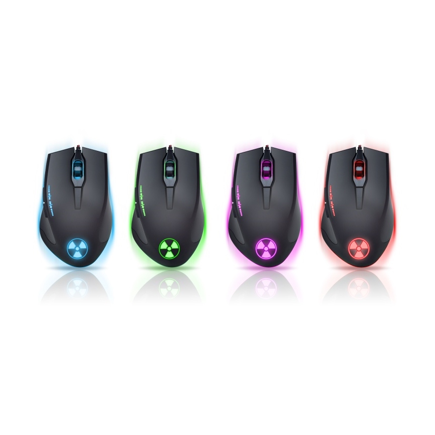 CONNECT IT CI-1128 - LED gaming mus med sladd 1000/1200/1600/3200 DPI svart