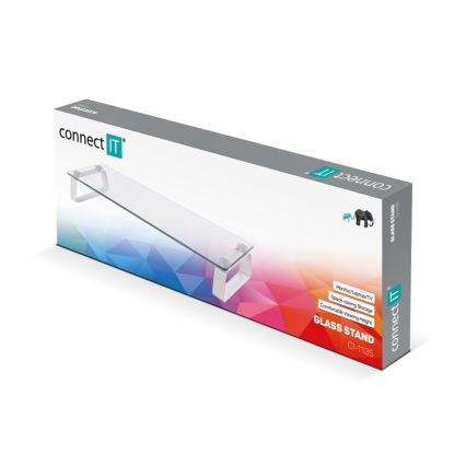 CONNECT IT CI-1135 - Multifunktionell glasbas genomskinlig/vit