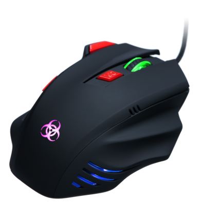 CONNECT IT CI-191 - LED gaming mus med sladd 800/1600/2400/3200 DPI svart