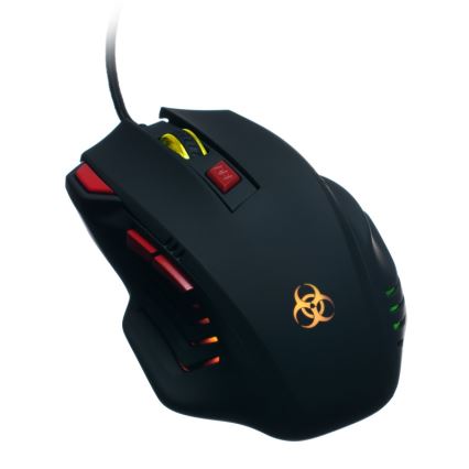 CONNECT IT CI-191 - LED gaming mus med sladd 800/1600/2400/3200 DPI svart