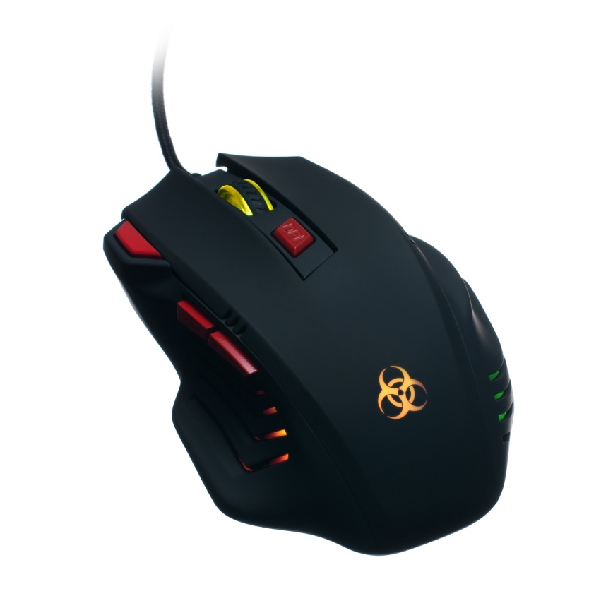 CONNECT IT CI-191 - LED gaming mus med sladd 800/1600/2400/3200 DPI svart