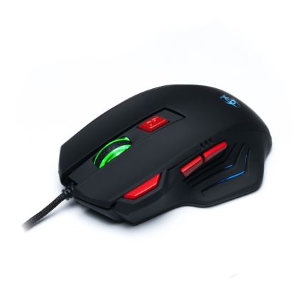 CONNECT IT CI-191 - LED gaming mus med sladd 800/1600/2400/3200 DPI svart