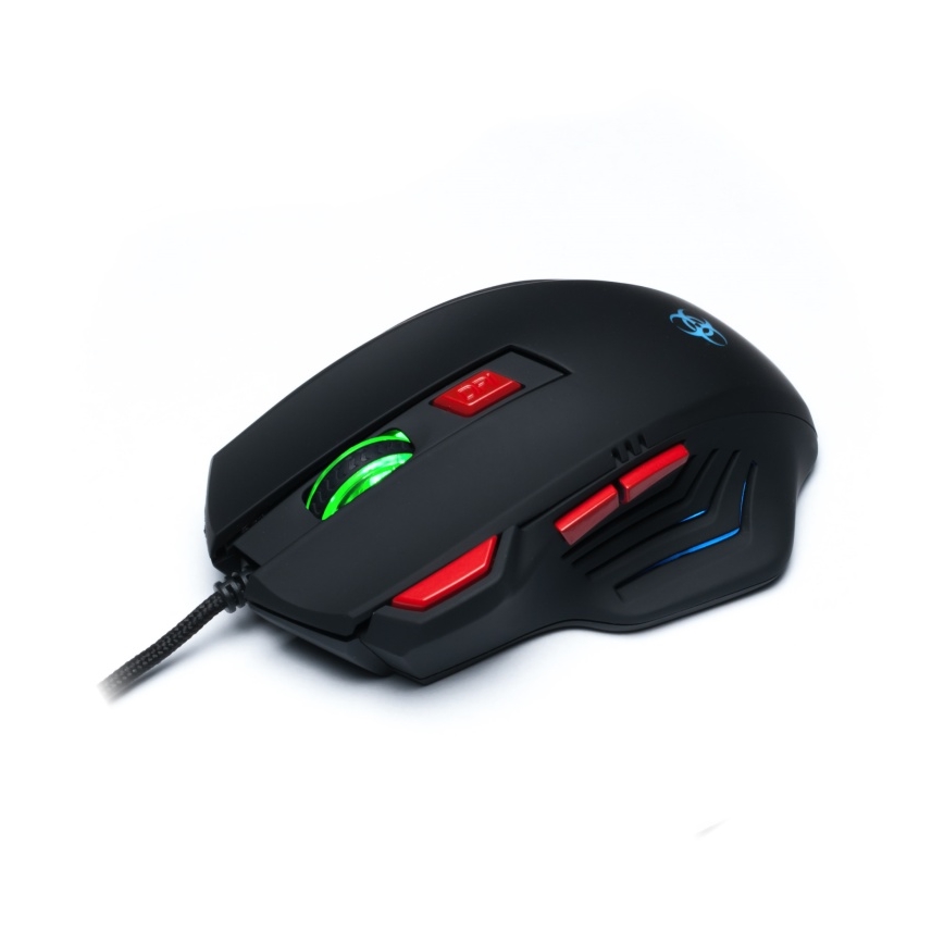 CONNECT IT CI-191 - LED gaming mus med sladd 800/1600/2400/3200 DPI svart