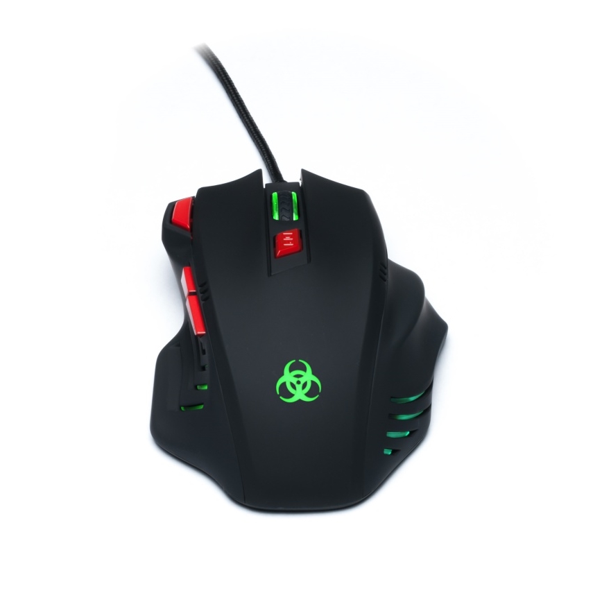 CONNECT IT CI-191 - LED gaming mus med sladd 800/1600/2400/3200 DPI svart