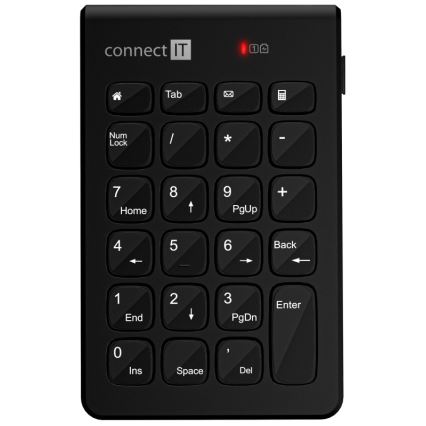 CONNECT IT CKB-0062-BK - Trådlös nummertangentbord 1xAAA svart