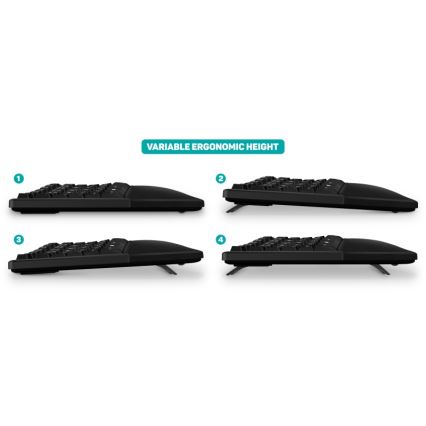 CONNECT IT CKB-2800-CS - Ergonomisk trådlöst tangentbord med lokalisering CZ/SK svart