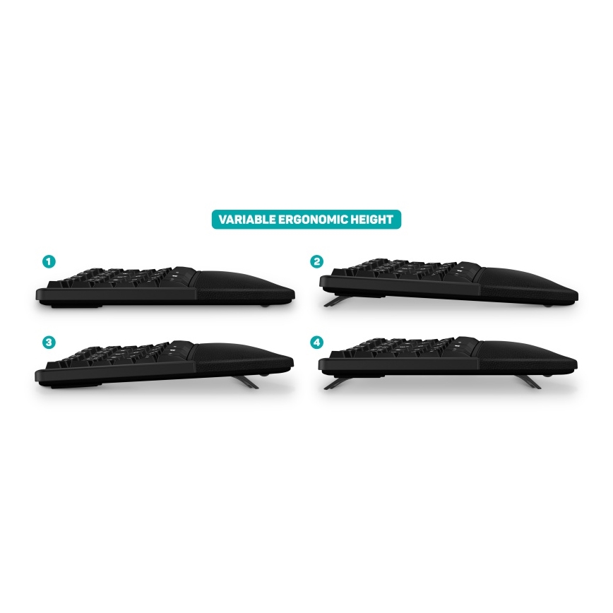 CONNECT IT CKB-2800-CS - Ergonomisk trådlöst tangentbord med lokalisering CZ/SK svart