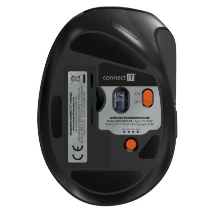 CONNECT IT CKM-6010-CS - Ergonomisk trådlöst tangentbord och mus 800/1200/1600/2400 DPI med lokalisering CZ/SK 1xAA + 2xAAA svart