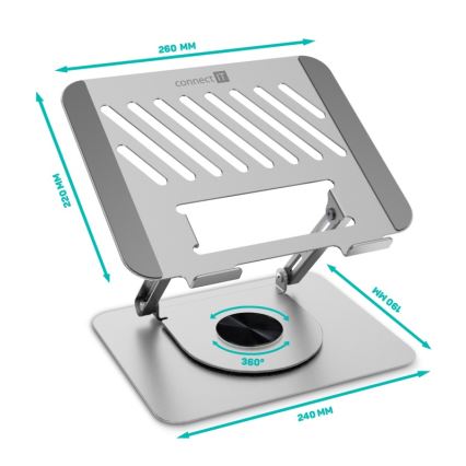 CONNECT IT CMF-2100-SL - Roterande bärbart stativ silver