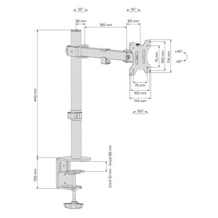 CONNECT IT CMF-3103-BK - Universalmonitorhållare 13-32” svart