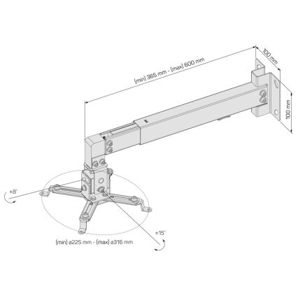 CONNECT IT CMF-7020-SL - Väggfäste för projektor silver