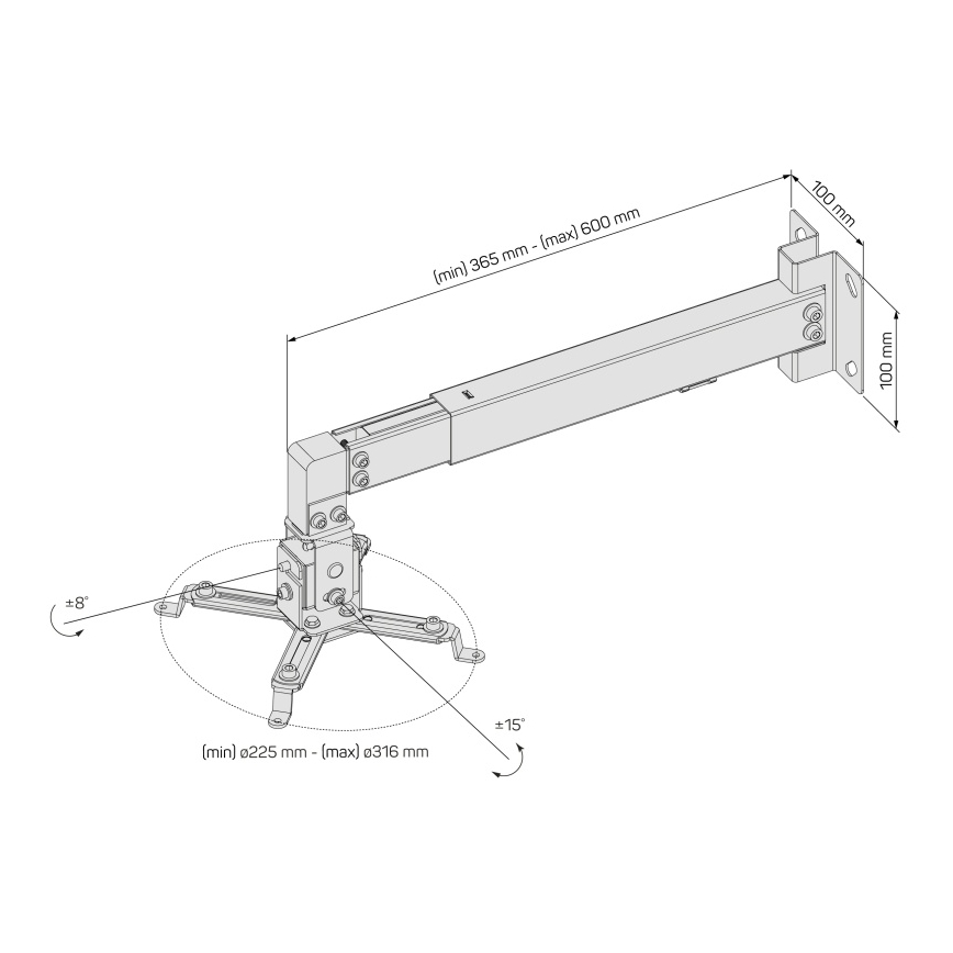 CONNECT IT CMF-7020-SL - Väggfäste för projektor silver