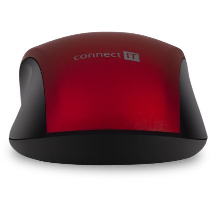 CONNECT IT CMO-2230-RD - Trådlös tyst mus MUTE 1200 DPI 1xAA svart/röd