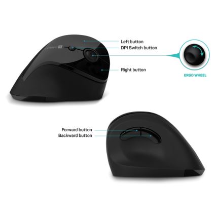CONNECT IT CMO-2700-BK - Ergonomisk trådlös mus 800/1200/1600 DPI 1xAA svart