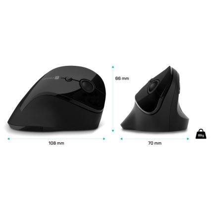 CONNECT IT CMO-2700-BK - Ergonomisk trådlös mus 800/1200/1600 DPI 1xAA svart