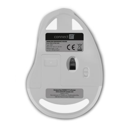 CONNECT IT CMO-2700-WH - Ergonomisk trådlös mus 800/1200/1600 DPI 1xAA vit