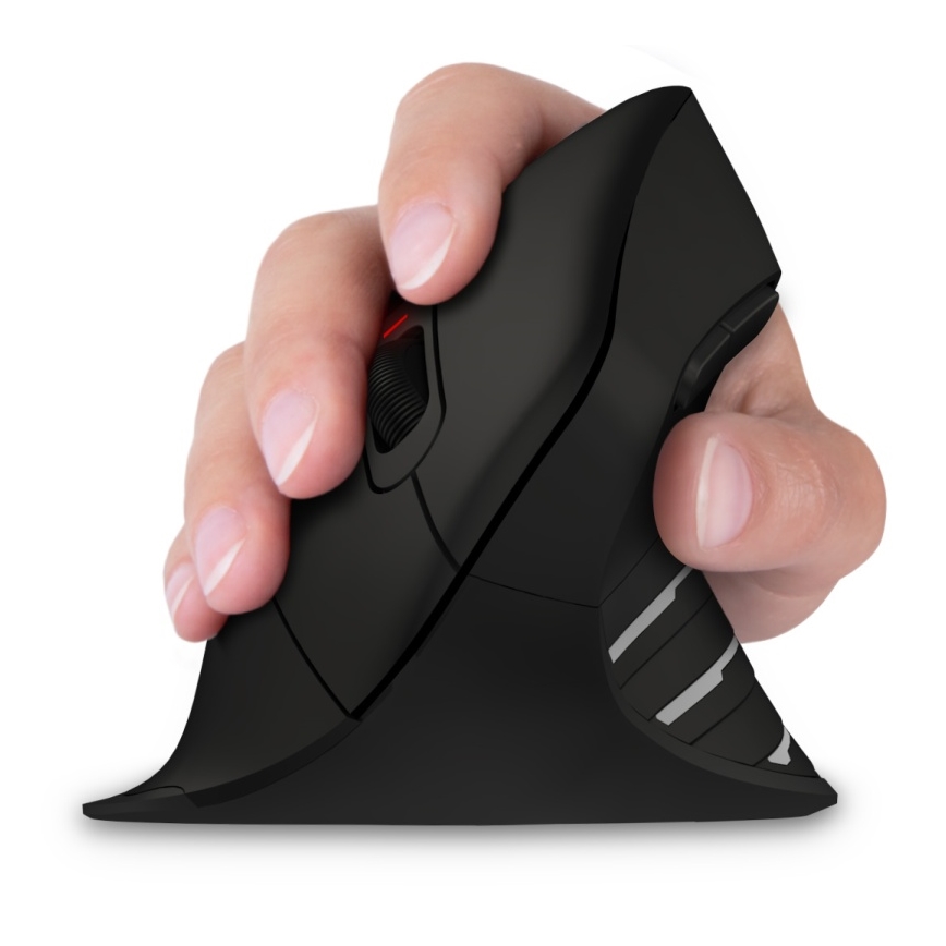 CONNECT IT CMO-2880-BK - Ergonomisk trådlös mus Verti TriMode 1000/1600/2400 DPI 2xAAA svart