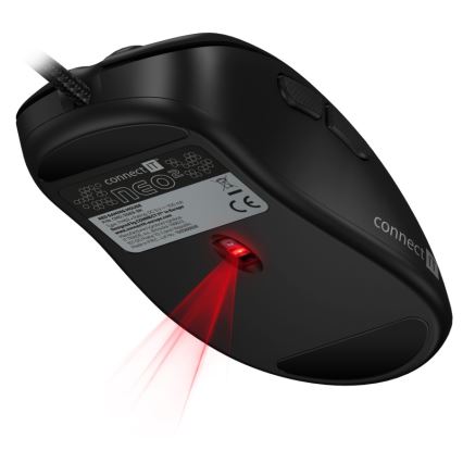 CONNECT IT CMO-3589-BK - LED RGB gaming mus med sladd 200-7200 DPI svart