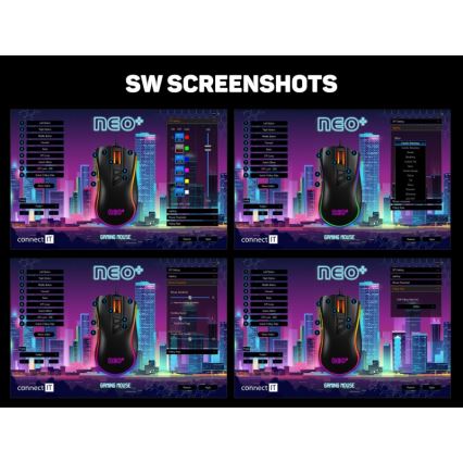 CONNECT IT CMO-3591-BK - LED RGB Trådbunden gamingmus 500-7200 DPI svart