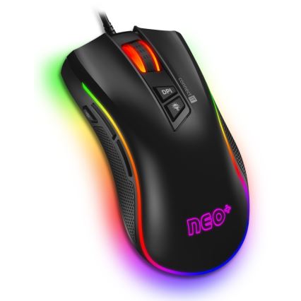 CONNECT IT CMO-3591-BK - LED RGB Trådbunden gamingmus 500-7200 DPI svart