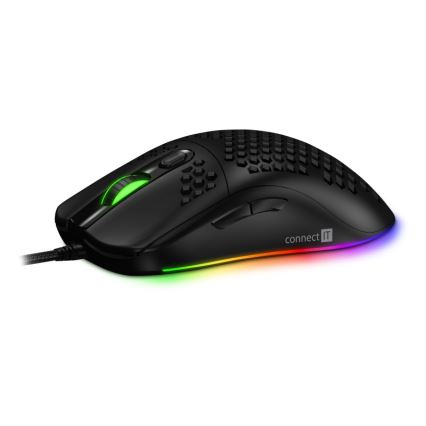 CONNECT IT CMO-5511-BK - LED RGB Trådad gamingmus 200-12800 DPI svart