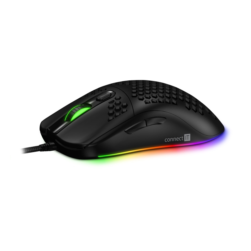 CONNECT IT CMO-5511-BK - LED RGB Trådad gamingmus 200-12800 DPI svart