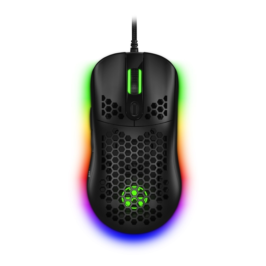CONNECT IT CMO-5511-BK - LED RGB Trådad gamingmus 200-12800 DPI svart
