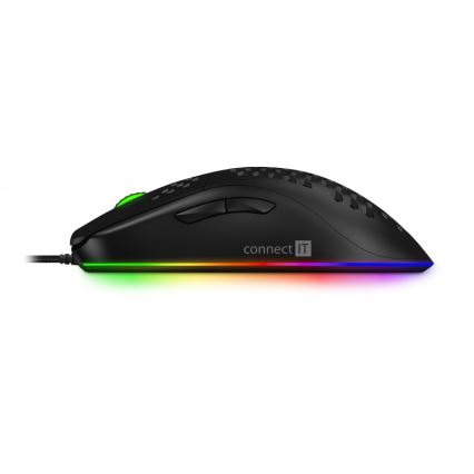 CONNECT IT CMO-5511-BK - LED RGB Trådad gamingmus 200-12800 DPI svart