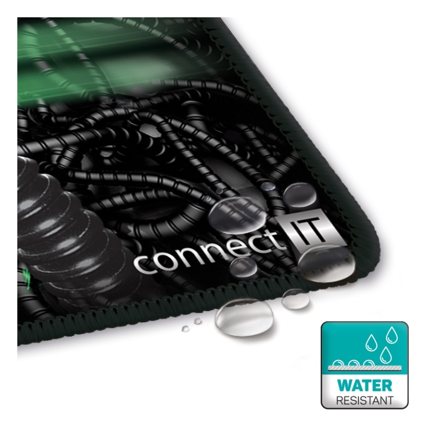 CONNECT IT CMP-1100-SM - Musmatta 32x24,5 cm svart/grön