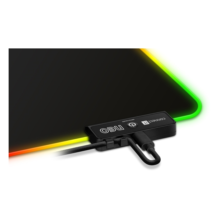 CONNECT IT CMP-3100-SM - LED RGB Spelmusmatta 32x24,5 cm svart