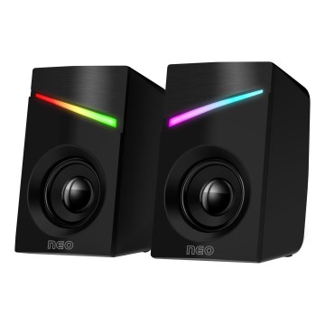 CONNECT IT CSP-1100-BK - KIT 2x LED RGB Gaming högtalare 6W/5V svart