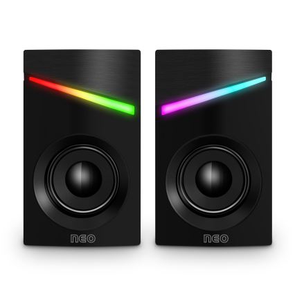 CONNECT IT CSP-1100-BK - KIT 2x LED RGB Gaming högtalare 6W/5V svart