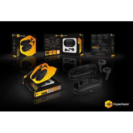 CONNECT IT HEP-5300-BK - Trådlösa hörlurar Med en mikrofon 300 mAh + 2x 35 mAh svart