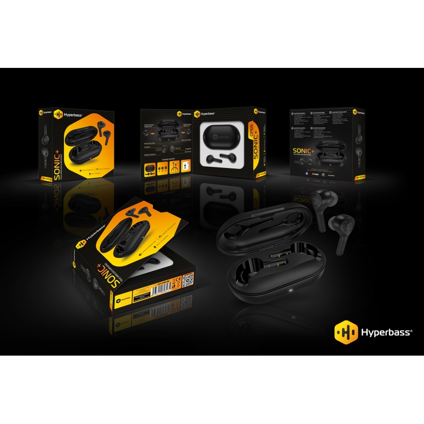 CONNECT IT HEP-5300-BK - Trådlösa hörlurar Med en mikrofon 300 mAh + 2x 35 mAh svart