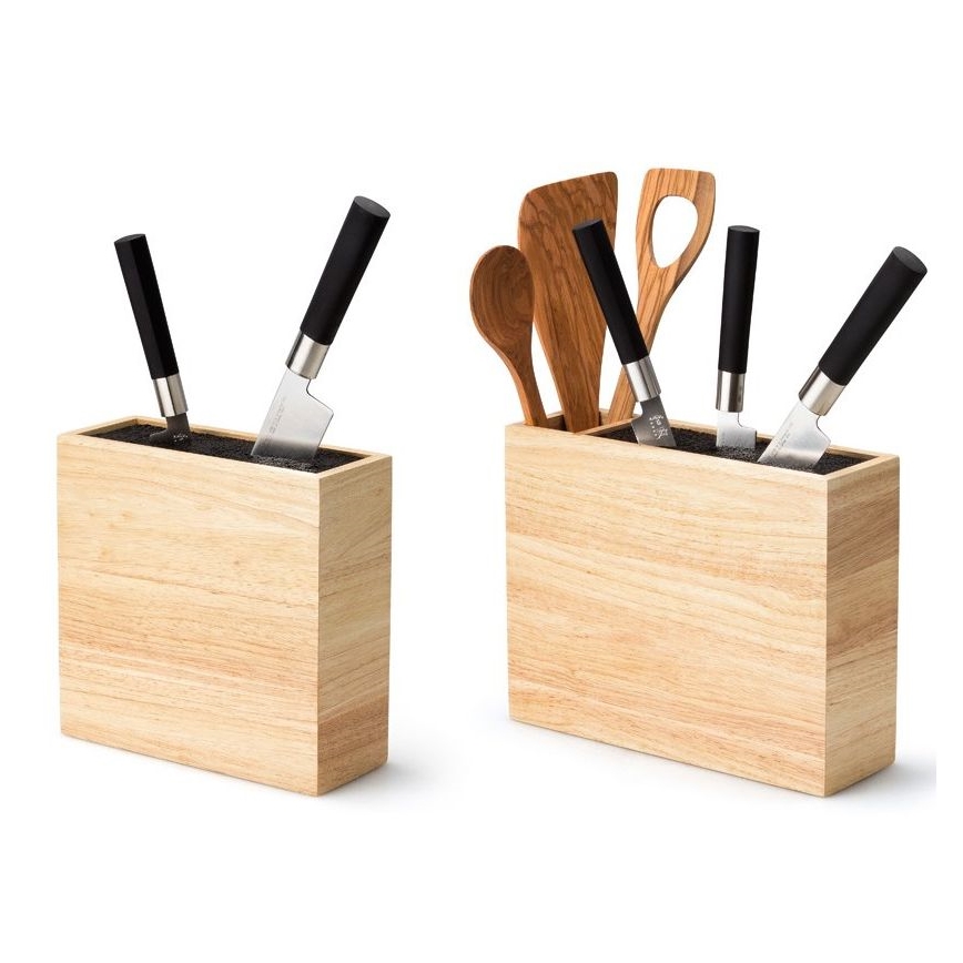 Continenta C3314 - Knivställ med flexibel insats 22x9x21,5 cm gummiträ